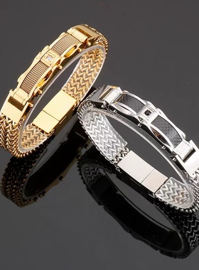 golden bracelet for men hiphop punk rock fashion rapper2025