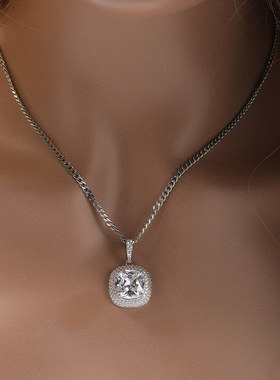 necklace for women men pink silve luxury pendant chains