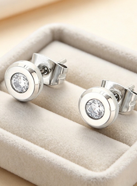 Women ear stud earrings fashion zircon silver color gift