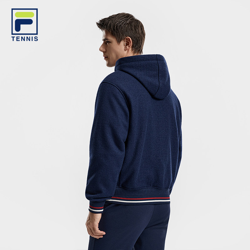 FILA斐乐官方男士棉服2026春新款网球运动宽松呢子外套连帽夹克,淘宝优惠券,粉丝福利购,淘宝优惠卷