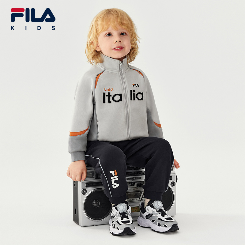 FILA KIDS斐乐童装男小童外套2025冬季新款儿童针织宽松长袖上衣 - 图2
