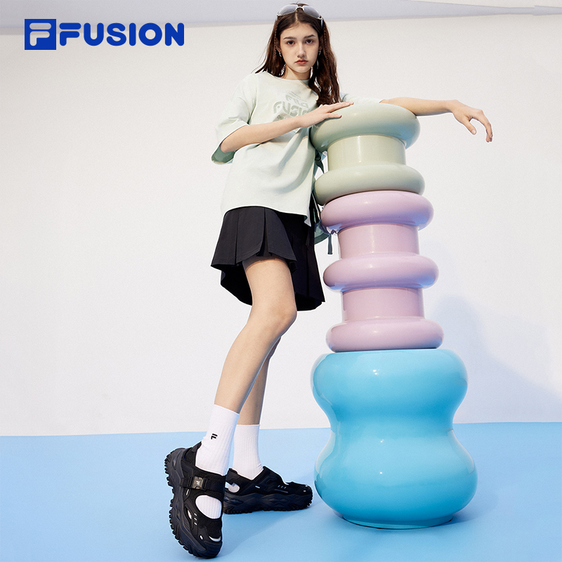 欧阳娜娜同款FILA FUSION斐乐女鞋硬糖凉鞋2024夏季厚底鞋运动鞋-图2