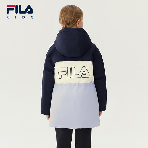FILA KIDS斐乐童装女大童羽绒服2025冬新款儿童保暖中长款外套潮 - 图1