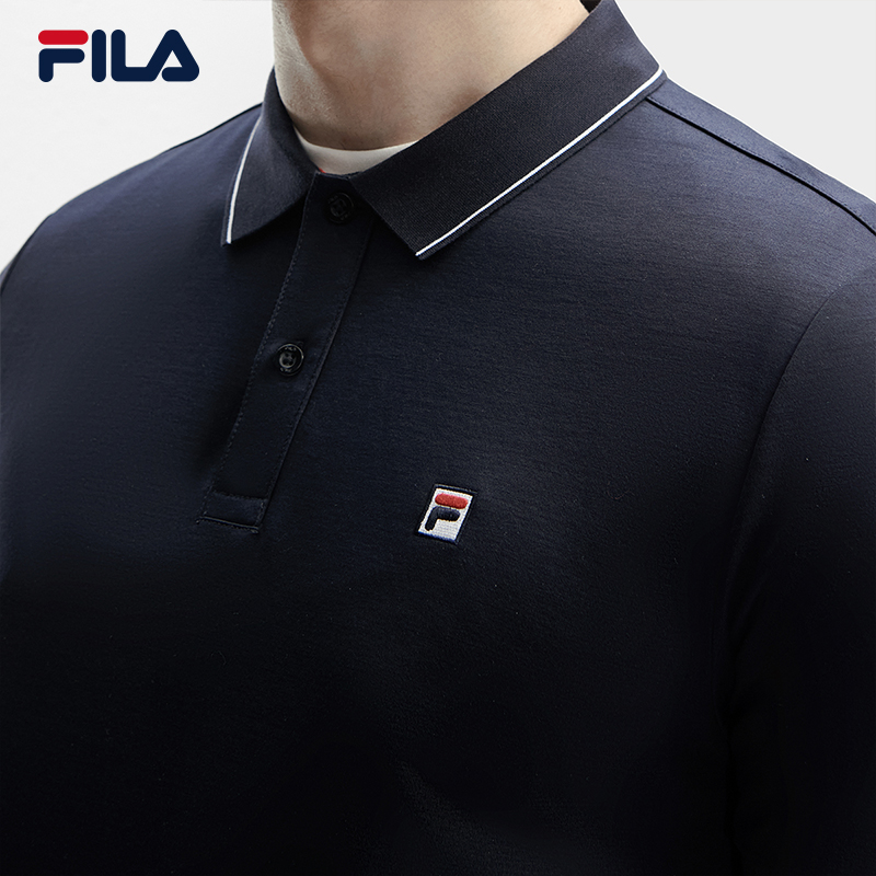 FILA 斐乐官方男子针织短袖POLO衫2024春季新款时尚休闲简约上衣 - 图3