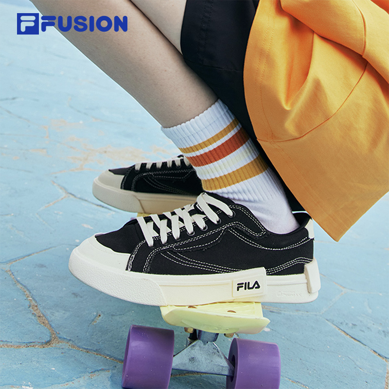 FILA FUSION斐乐官方POP复古帆布鞋女鞋运动鞋休闲板鞋男鞋-图1