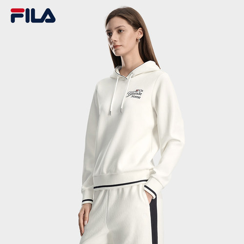 FILA 斐乐官方女子连帽卫衣2026春新款时尚休闲舒适针织长袖上衣 - 图1