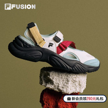 FILA FUSION Official Mari Rare Sandals Womens Shoes Mens Shoes Cool Tugging Magic Sticker Sea Snail Beach Shoes