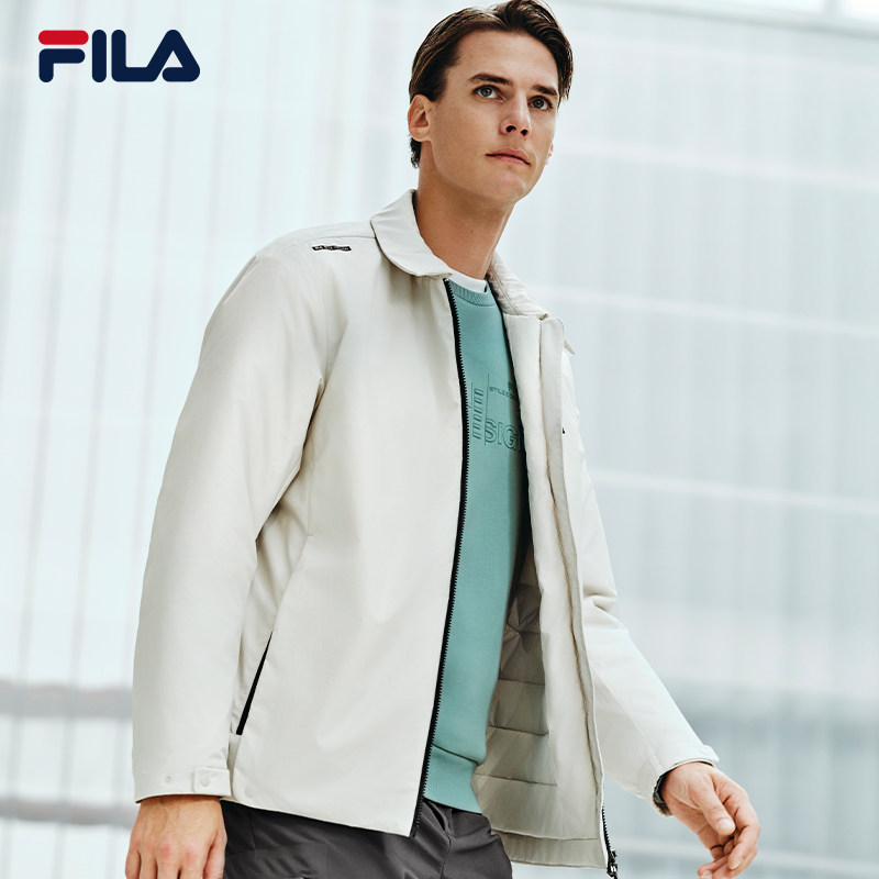 FILA 斐乐官方男棉服2026春新款防泼水简约商务翻领保暖夹克外套,淘宝优惠券,粉丝福利购,淘宝优惠卷
