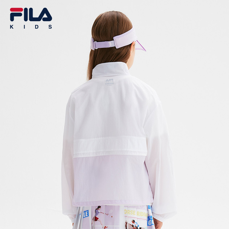 FILA KIDS斐乐童装女大童防晒服2024夏季新款儿童时尚休闲皮肤衣