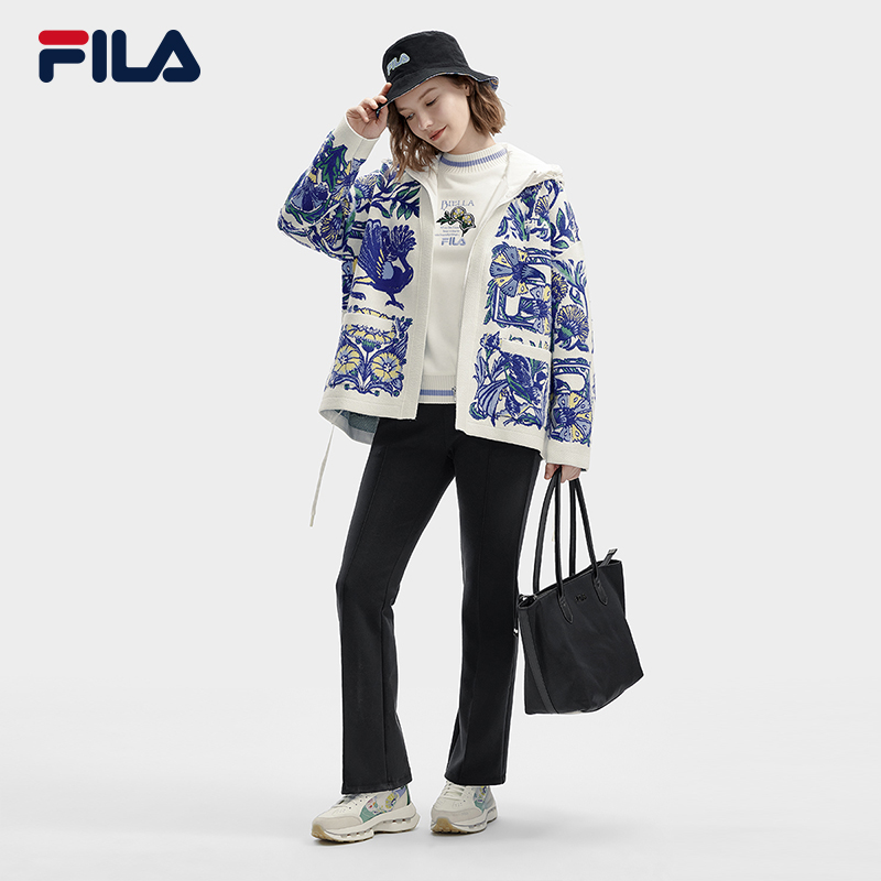 杨幂同款 FILA|V&A联名大艺术家编织衫斐乐女2024春新款可拆外套-图1