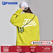 FILA FUSION Fired Tide Cards Lovers Wear 2023 Fall new loose knit headblouse for men and women