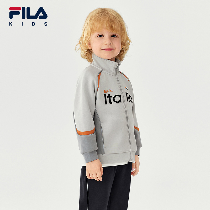 FILA KIDS斐乐童装男小童外套2025冬季新款儿童针织宽松长袖上衣 - 图1