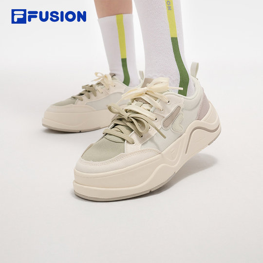 FILA FUSION 斐乐潮牌女鞋板鞋2025夏季新款厚底帆布鞋女运动鞋子