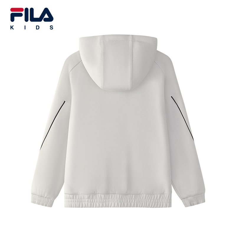 FILA KIDS斐乐童装男大童外套2025冬季新款儿童宽松针织连帽上衣 - 图0