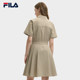 杨幂同款FILA斐乐梭织工装摩登连衣裙女2025夏新款凉感防晒POLO裙