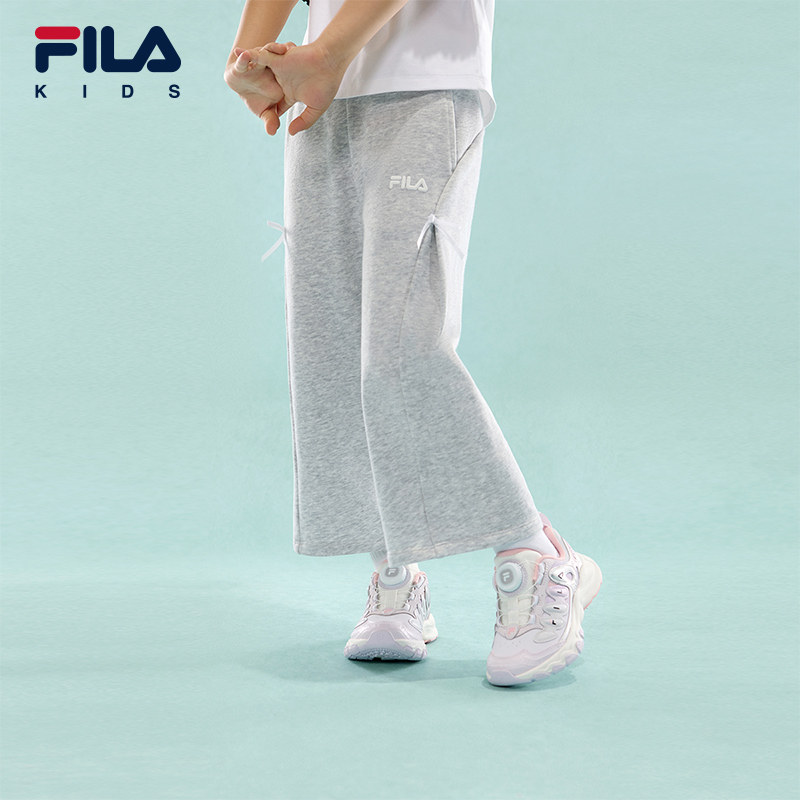 FILA KIDS斐乐童装女小童针织长裤2026春新款儿童宽松舒适阔腿裤,淘宝优惠券,粉丝福利购,淘宝优惠卷