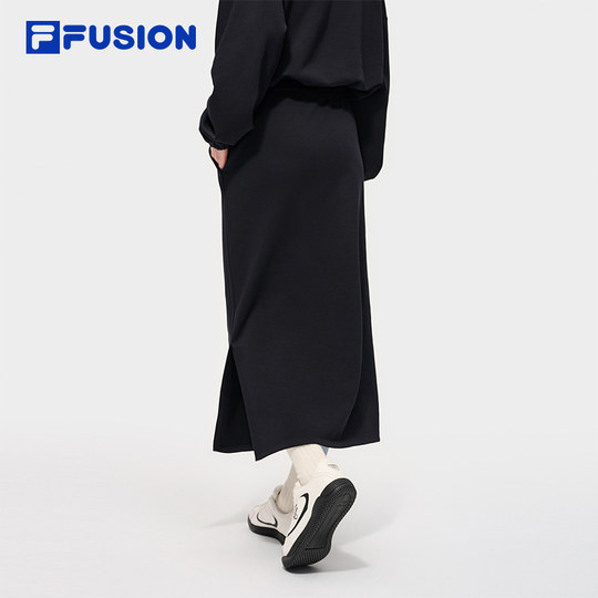 FILA FUSION斐乐潮牌针织裙女2025秋季新款简约时尚休闲半身裙子