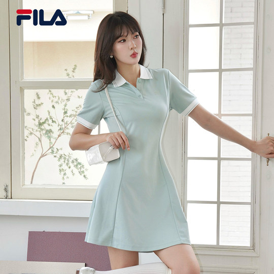 韩素希同款FILA斐乐官方连衣裙女子2025夏季新款凉感摩登POLO裙子