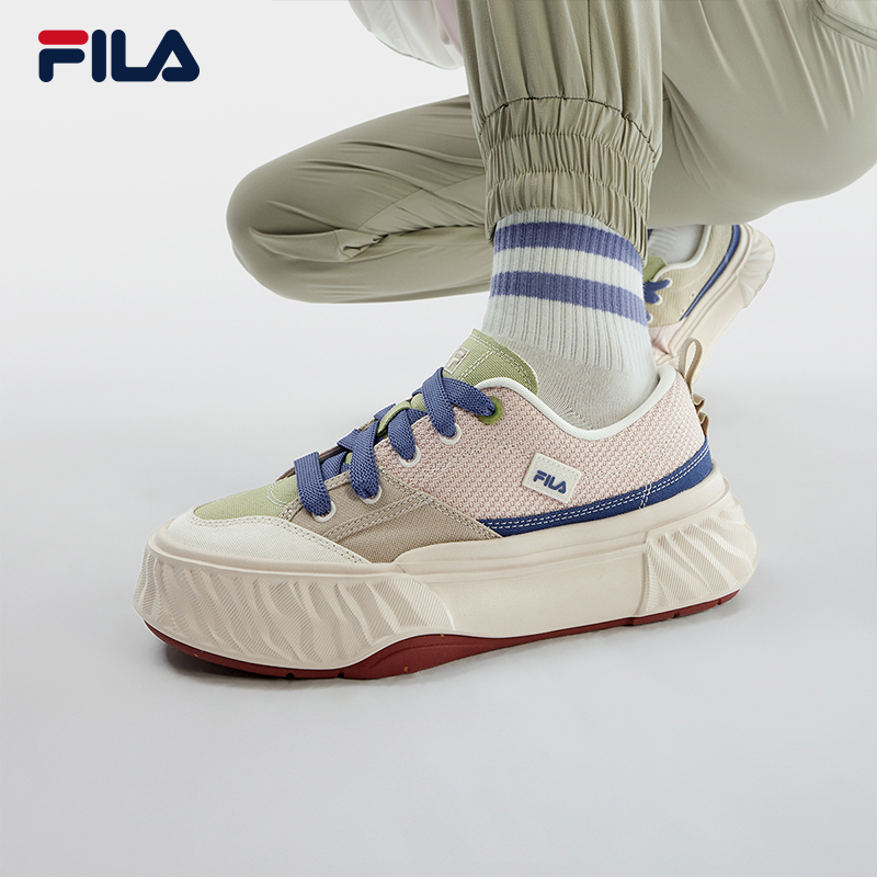 FILA 斐乐官方FOSSO女鞋帆布鞋面包鞋休闲鞋川行运动鞋小白鞋男鞋 - 图1