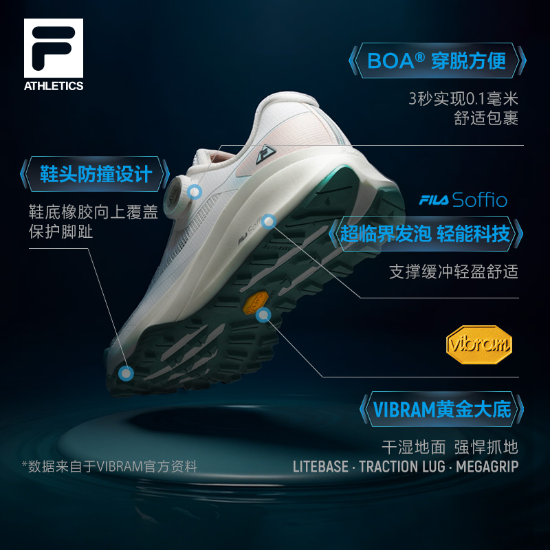 山猫3+|FILA斐乐BOA户外鞋女鞋2025新款跑步鞋越野跑鞋运动鞋 - 图1