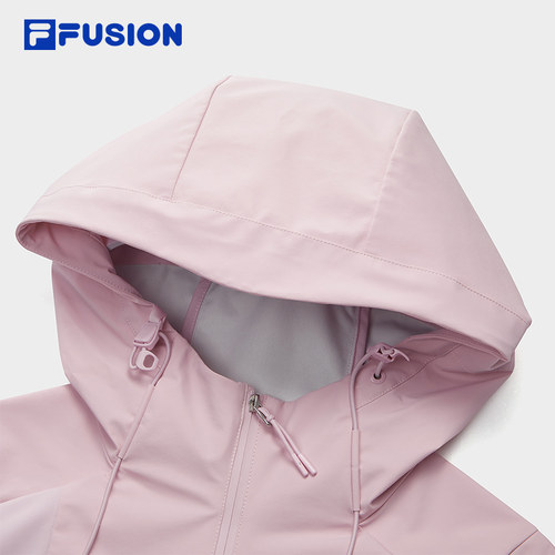 FILA FUSION斐乐潮牌梭织外套女2026春新款休闲百搭基础连帽上衣 - 图1