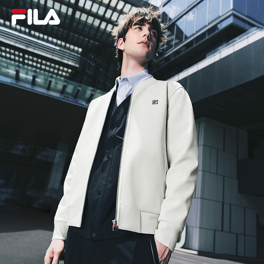 FILA斐乐官方男针织长袖外套25秋新款时尚休闲通勤商务行政棒球服