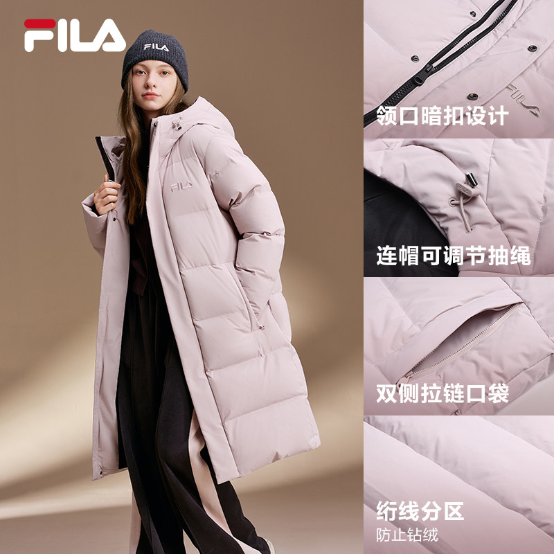 斐乐舒芙蕾羽绒服│FILA长款羽绒服26冬新款男女净味保暖连帽外套 新款保暖实拍商品图