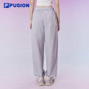 FILA FUSION斐乐潮牌梭织长裤女2024夏季新款时尚休闲宽松运动裤