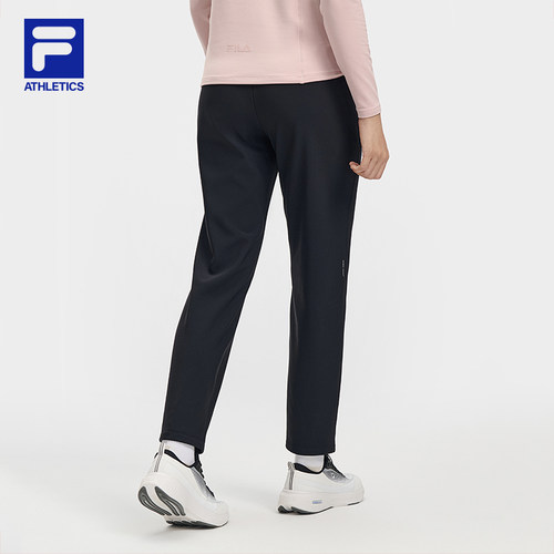 FILA 斐乐官方女士针织长裤2026春季新款健身运动基础加绒直口裤 - 图0