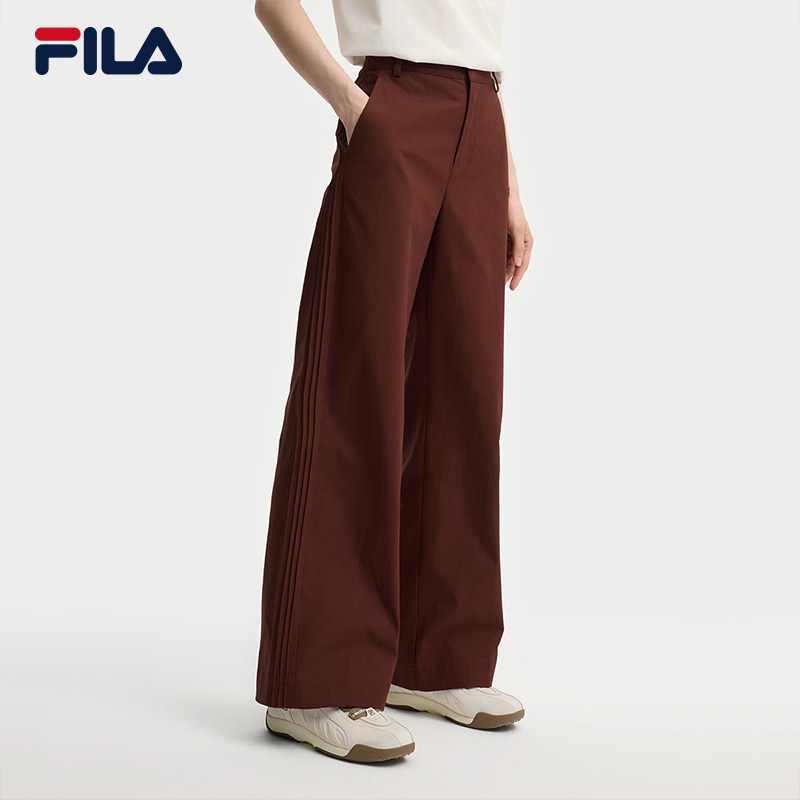 FILA 斐乐官方女士梭织长裤2025秋季新款时尚简约基础休闲阔腿裤,淘宝优惠券,粉丝福利购,淘宝优惠卷