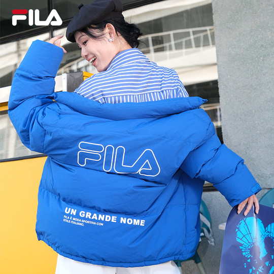 易烊千玺同款FILA斐乐情侣羽绒服2025冬新款男保暖RGB多彩外套女