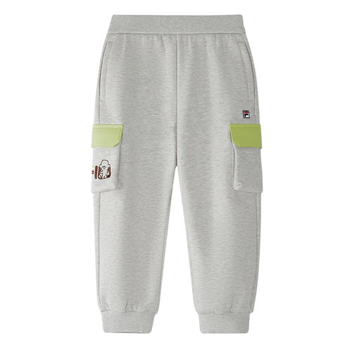 FILA KIDS斐乐童装男小童长裤2026春新款儿童加绒宽松休闲针织裤 - 图3