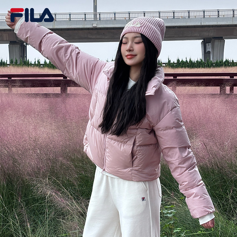 杨幂同款FILA斐乐RGB多彩羽绒羽绒服2025冬季新款休闲短款外套女,淘宝优惠券,粉丝福利购,淘宝优惠卷