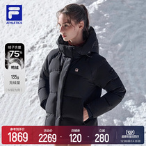 FILA Filatte official womens sports down jacket 2023 winter new warm jacket with cap thickened blouses woman