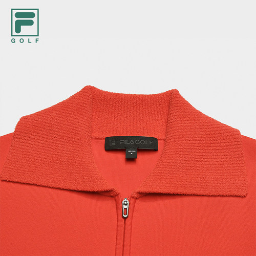 FILA斐乐高尔夫商务运动系列短款翻领编织开衫冬季新款保暖毛衣女 - 图2