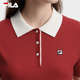 FILA ແຂນສັ້ນ knitted sweatshirt ກິລາ polo ແມ່ຍິງ