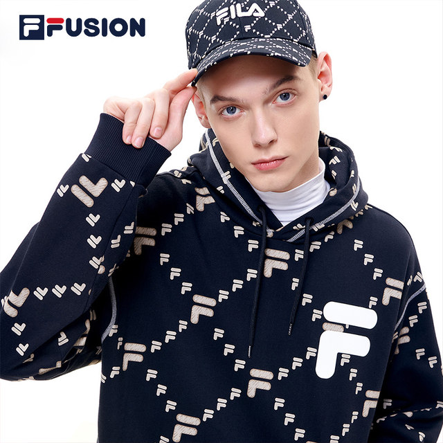 FILA FUSION Fila trendy brand couple's presbyopic sweatshirt loose casual women