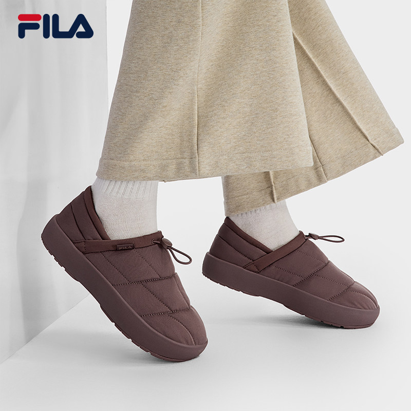 河豚鞋|FILA 斐乐官方女鞋PUFFER加绒保暖一脚蹬休闲拖鞋棉鞋板鞋 - 图3