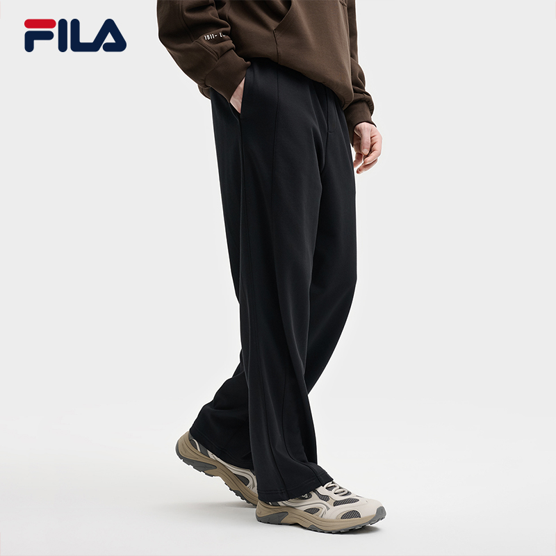 FILA 斐乐官方男士针织长裤2025秋季新款时尚纯棉舒适休闲直口裤 FILA 斐乐官方男士针织长裤2025秋季新款时尚纯棉舒适休闲直口裤