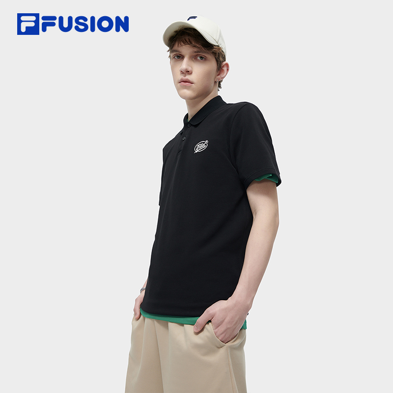 FILA FUSION斐乐潮牌翻领短袖POLO衫男2024夏新款运动纯棉透气T恤