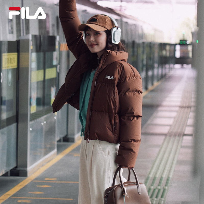 杨幂同款FILA斐乐RGB多彩羽绒羽绒服2025冬季新款休闲短款外套女,淘宝优惠券,粉丝福利购,淘宝优惠卷