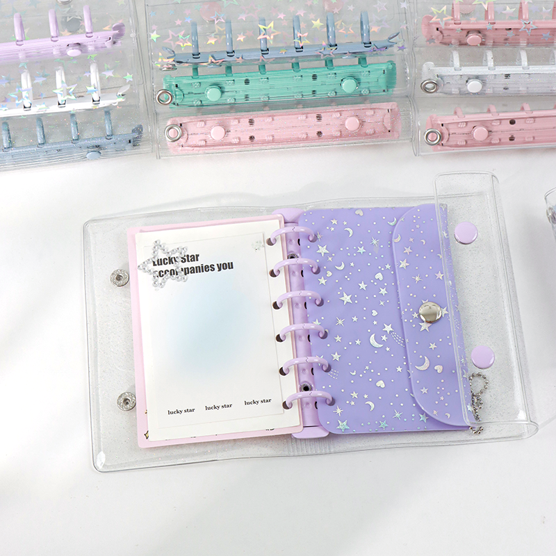 去造未来便携A7活页本透明PVC替换外壳彩色金属夹双按扣DIY手账本,淘宝优惠券,粉丝福利购,淘宝优惠卷