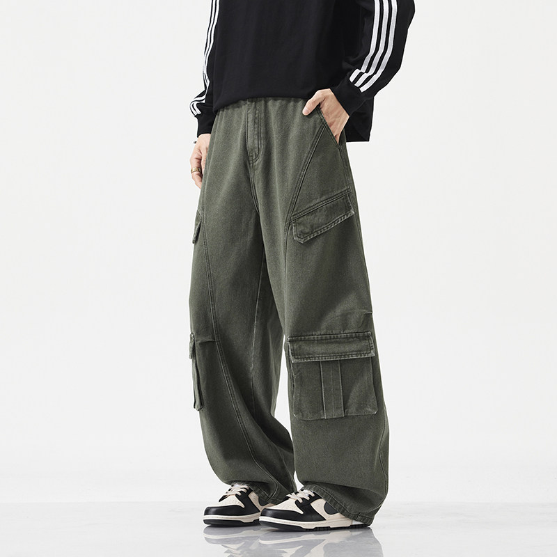 大码男士休闲裤秋冬加绒加厚美式复古潮流工装裤运动多口袋阔腿裤,淘宝优惠券,粉丝福利购,淘宝优惠卷