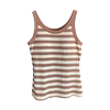 Women's striped suspender vest with chest pad