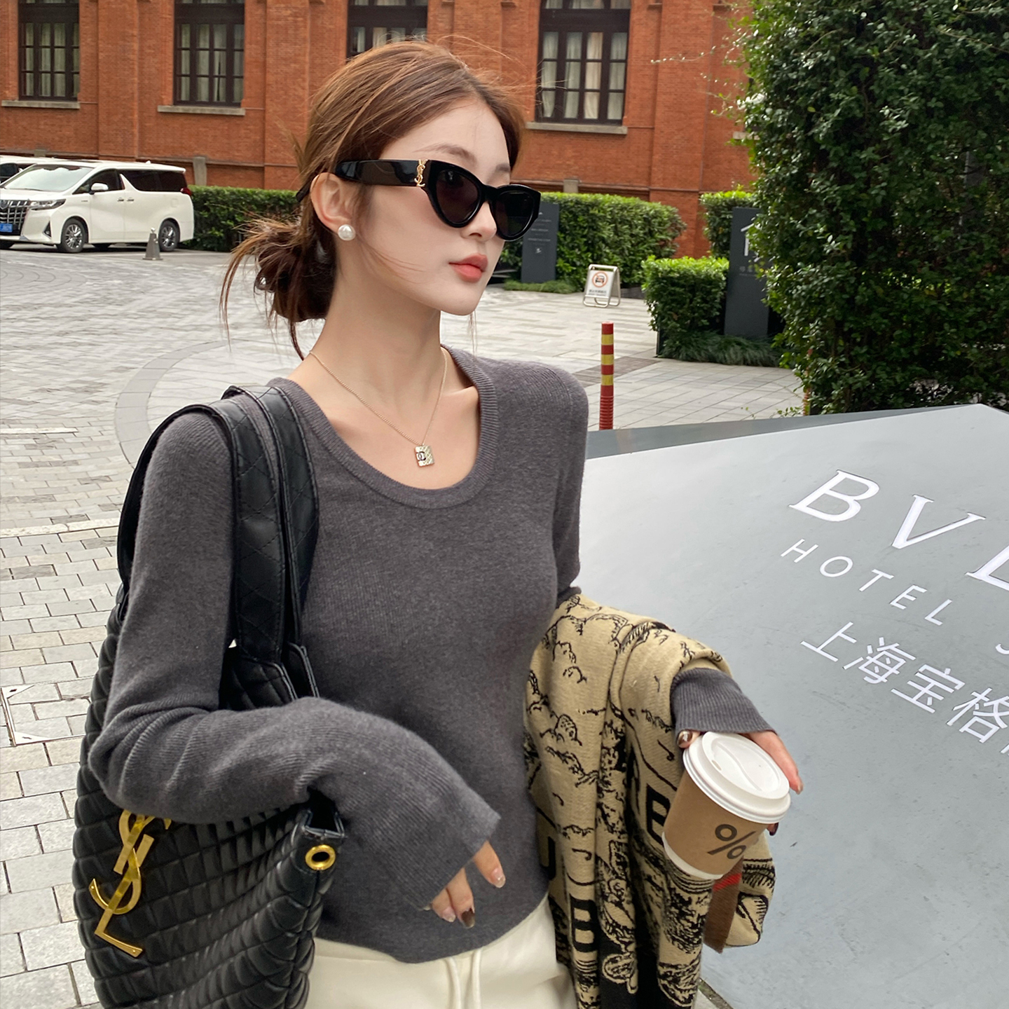 龙妹家黑色打底衫毛衣女内搭2025新款秋冬韩系高级感穿搭针织上衣 - 图2