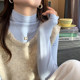 Women's high-end semi-turtle collar long-sleeved bottoming shirt