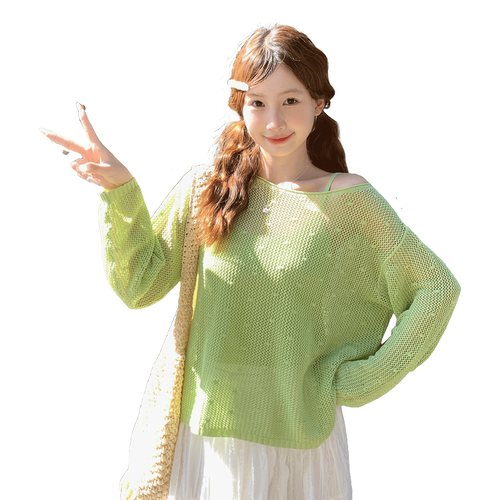 龙妹绿色针织T恤罩衫吊带背心半身裙女两件2026新款早春漂亮套装 - 图3