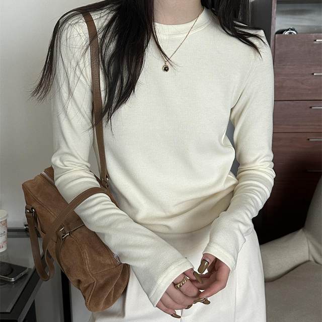 Long-sleeved bottoming shirt for women, high-end top