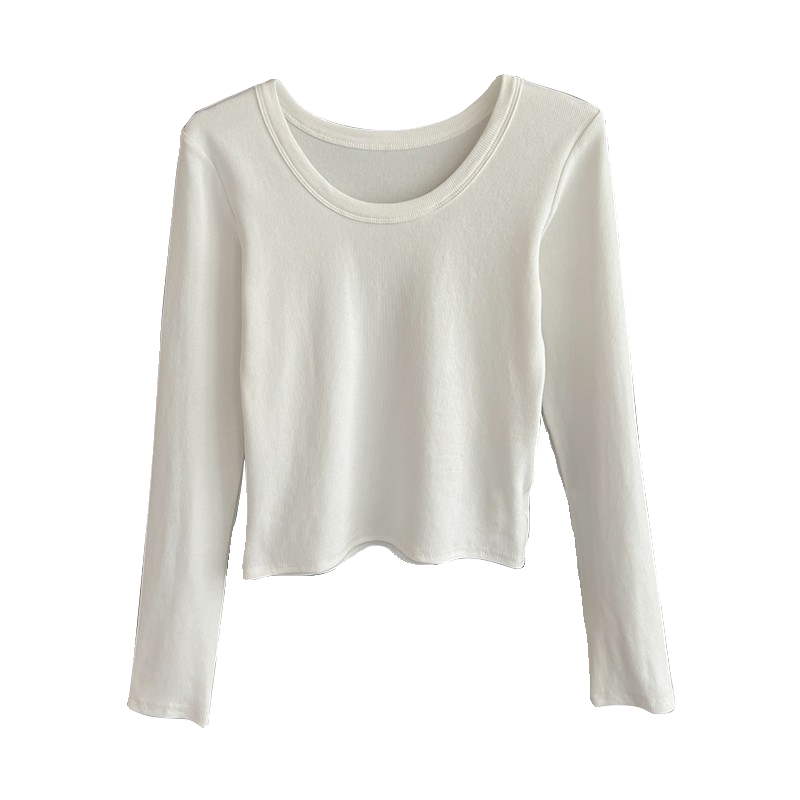 白色低领打底衫女内搭2026春装新款高级感修身长袖t恤上衣可外穿,淘宝优惠券,粉丝福利购,淘宝优惠卷