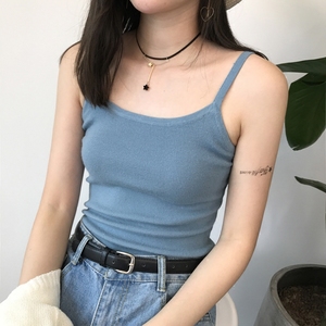 复古chic针织吊带背心